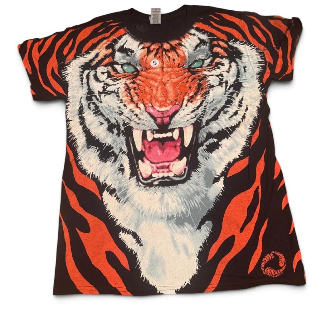 Liquid Blue Double-Sided Tiger Graphic T-Shirt Size Small NWOT